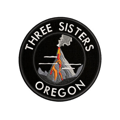 Three Sisters Oregon Patch 3.5'' Embroidered Iron-on Applique Travel Souvenir