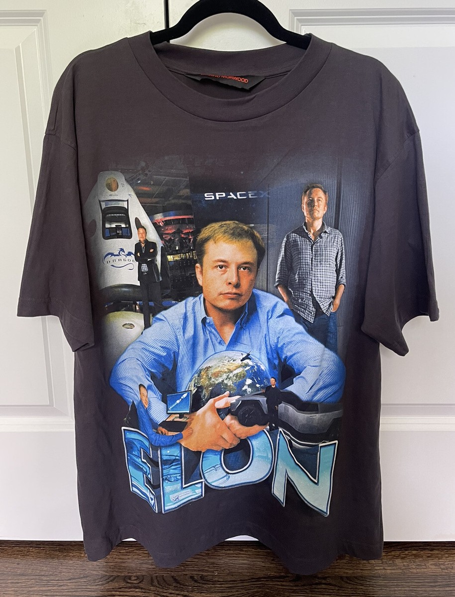 MARINO MORWOOD イーロンマスクTシャツ サイズM Marino Morwood Elon Musk Tesla T Shirt Large Black Boring