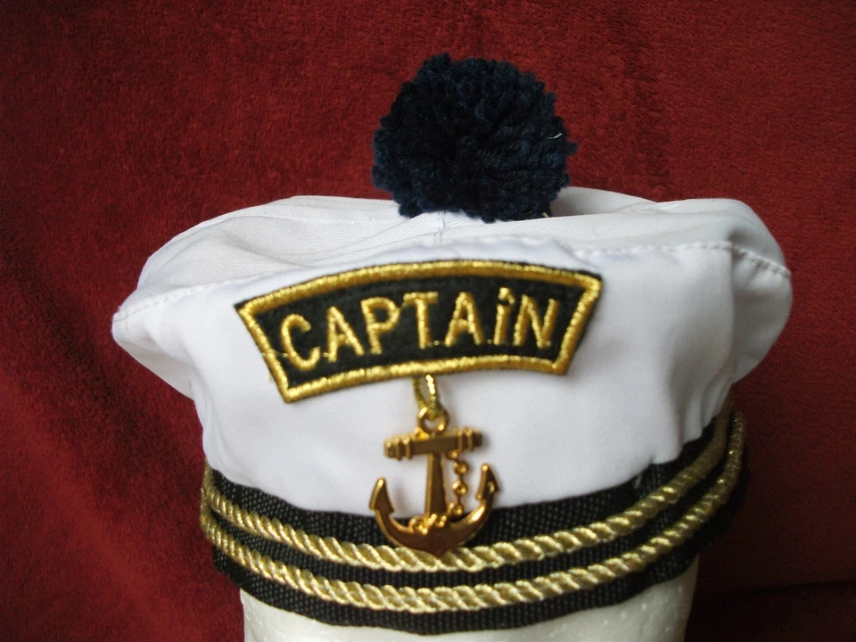 Gorra de capitán para niños marinero barco marino patrón talla única Foto 4 de 4