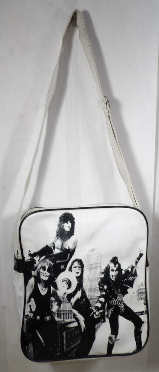 Vintage 1976 Kiss Vinyl Tote Bag Carry All Band Music Memorabilia 