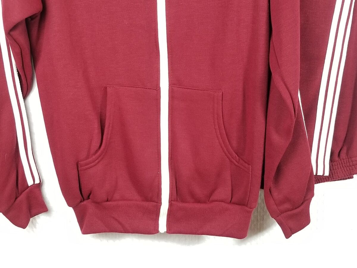 Vintage Made In U.S. Burgundy Full Zip Track Suit w/ White Vintage Made In U.S. Burgundy Full Zip Track Suit w/ White
