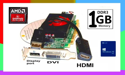OVERCLOCKABLE ✔️HDMI PCI-Express Video Card. ✔️ HDMI  DP or DVI. 1GB DDR3 AMD R5 - Picture 1 of 12