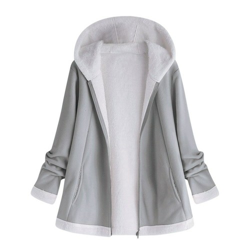 Chaqueta Con Capucha Para Mujer Abrigo De Invierno Piel Felpa Cálido Moda  Sólido | eBay