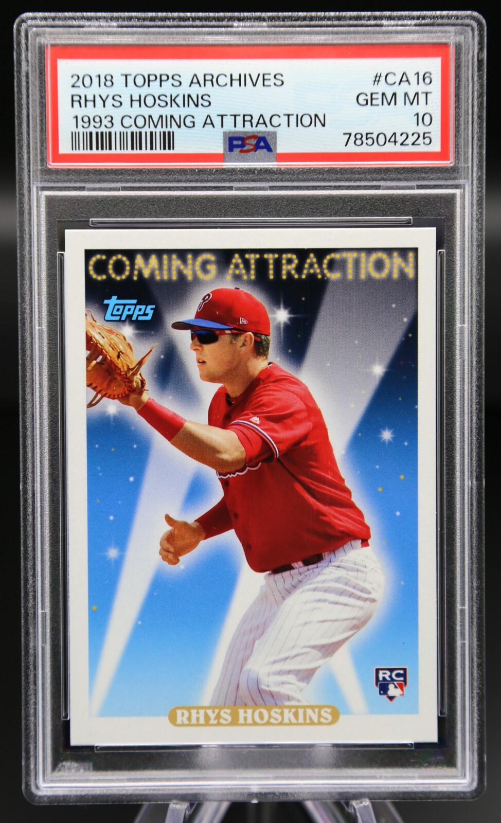 2018 Topps Archives RHYS HOSKINS #CA16 1993 Coming Attraction PSA 10 Rookie 💎 ⚾