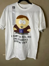 SOUTHPARK TV Show Cartman "I want to feel his Salvation " Graphic Tee SZ S-NWT