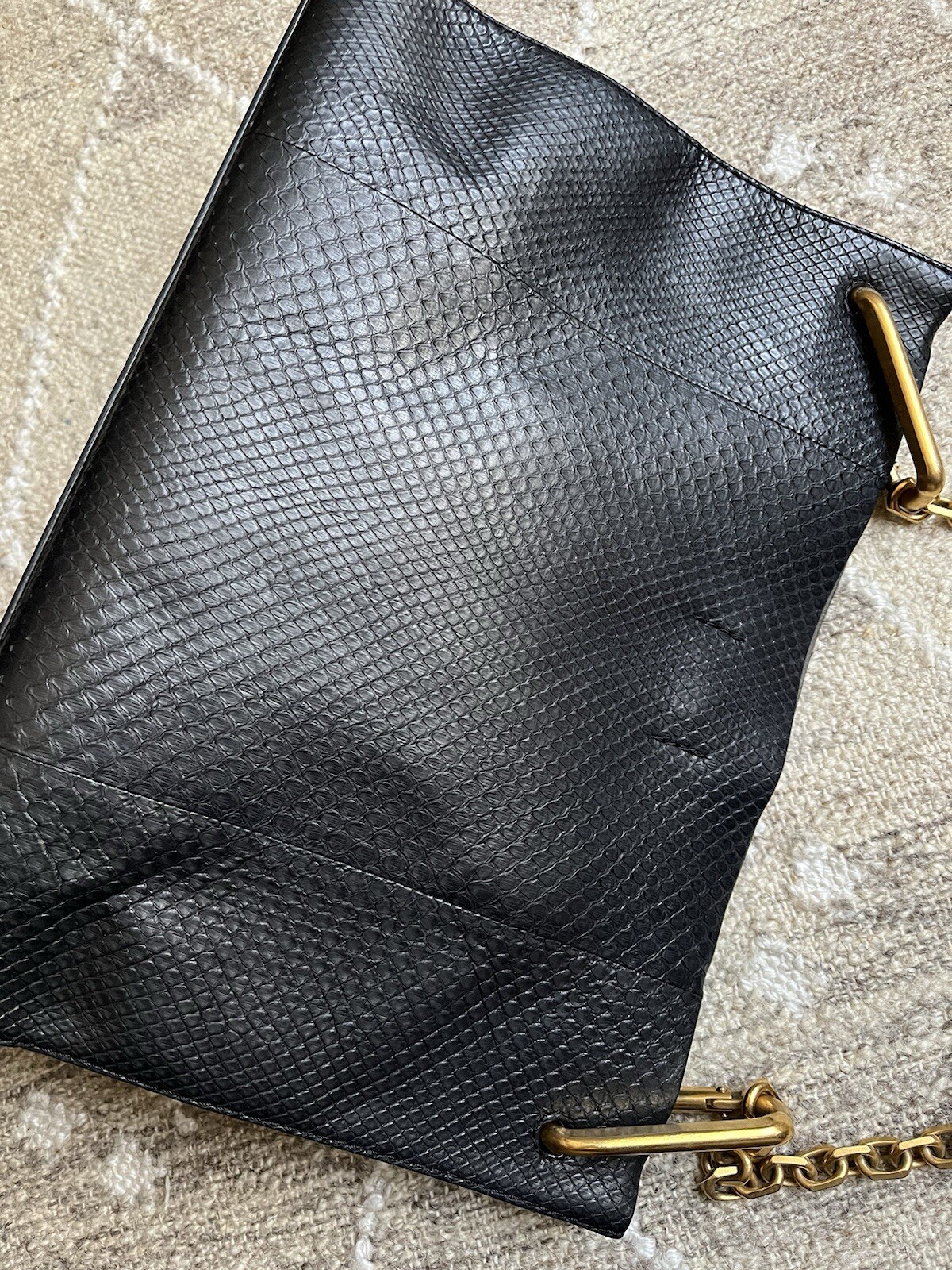 Calvin Klein Collection Black Python Snakeskin Sh… - image 4