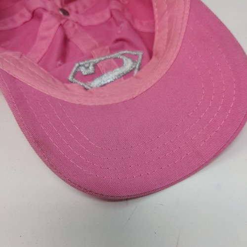 DC Comics SuperGirl Girl's Stretchy Hat Pink Size M Embroidered Logo Cotton - Picture 8 of 9