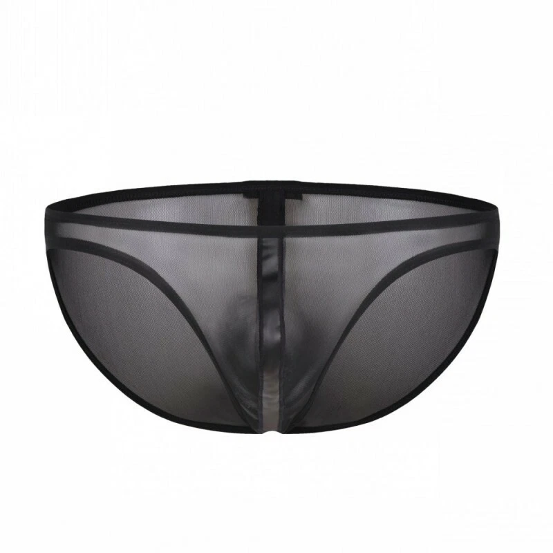 Ropa interior suave elástica para hombre calzoncillos de malla/piel sintética perspectiva sexy bragas Foto 4 de 4