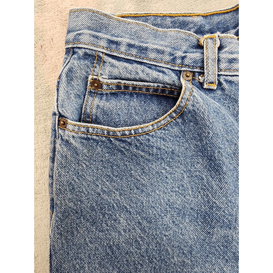 Pantalones de mezclilla vintage de los 80 Calvin Klein tiro alto pierna cónica talla 14 azul mamá holgados Foto 2 de 4