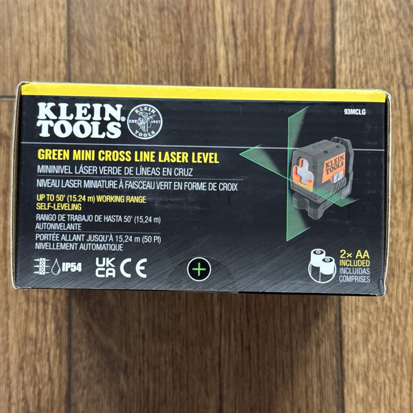 Klein Tools 93MCLG Green Mini Cross-Line Self-Leveling Laser Level, 50-Foot, NEW