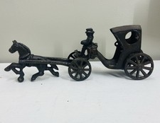 Vintage Cast Iron Carriage Horse And Driver