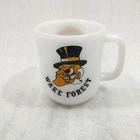 VTG Milk Glass Mug Wake Forest University Glasbake USA EUC Demon Deacons