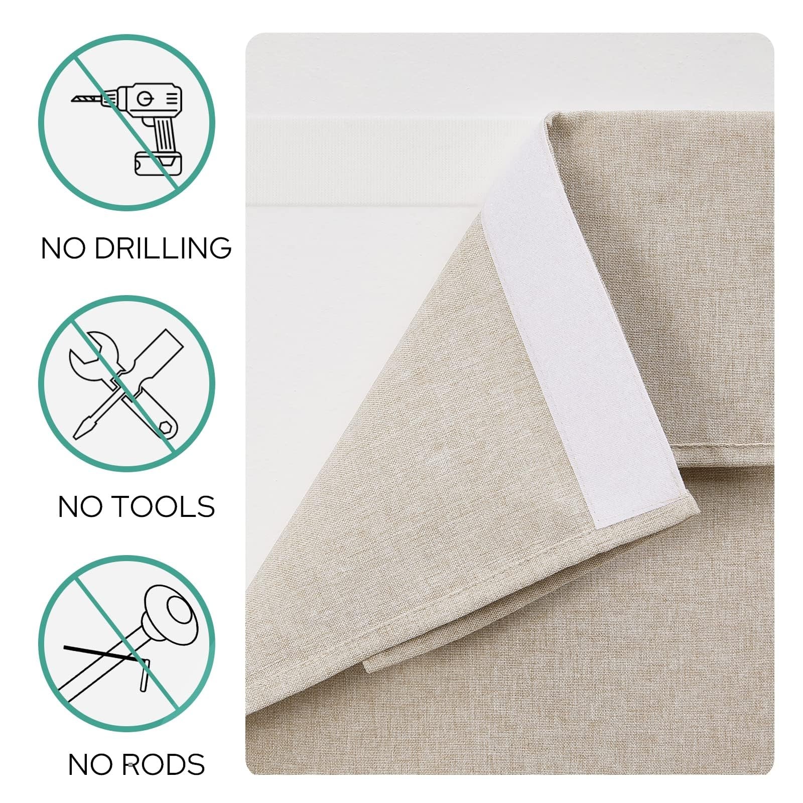 HOMEIDEAS Blackout Linen Sidelight Curtains for Front Door, Side Door Window ...