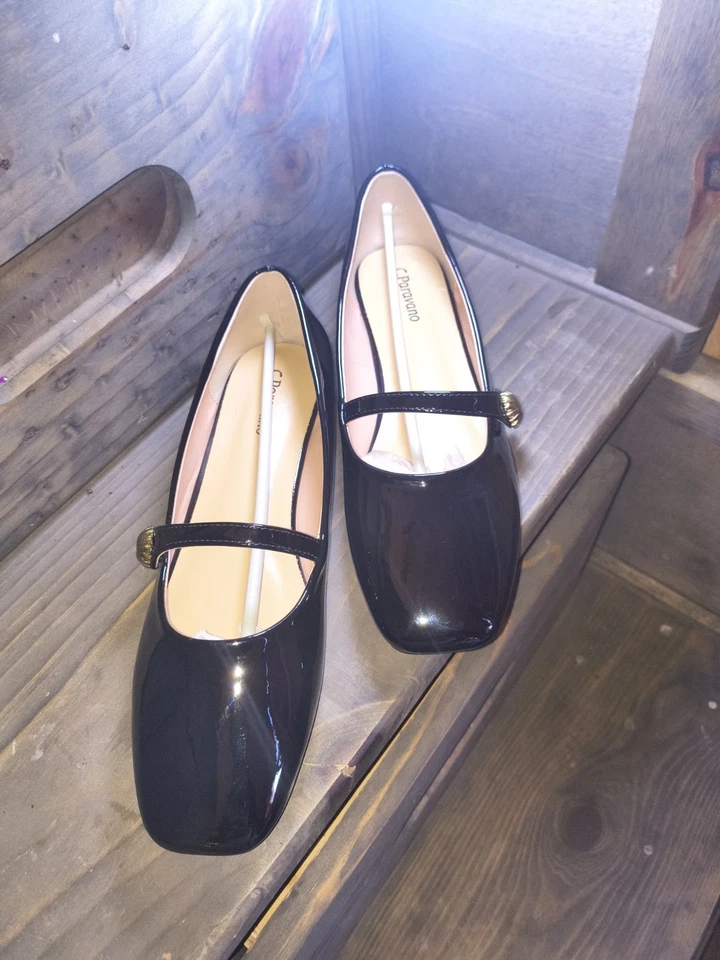 C Paravano Women Size 8.5 Black Mary Jane (Clara) Single Strap Slip On Flats - Image 2 of 2