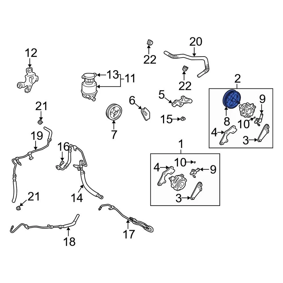 For Lexus ES330 2004-2006 Lexus 4431128111 Power Steering Pump Pulley Foto 2 de 4