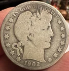 1902 Barber Half Dollar O Mint Mark Silver New Orleans Coin
