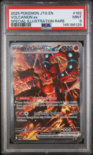 2025 POKEMON JOURNEY TOGETHER SPECIAL ILLUSTRATION RARE #182 VOLCANION EX PSA 9