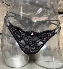 Victoria's Secret DREAM ANGELS Double Shine Strap Lace BRAZILIAN Panty M NWT$24