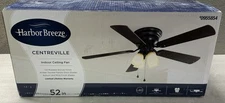 Harbor Breeze, 52" Oil Rubbed Bronze Ceiling Fan Marbleized Glass LED Light Kit