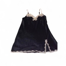 Vintage Y2K Victoria's Secret Satin Lace nightgown Black L