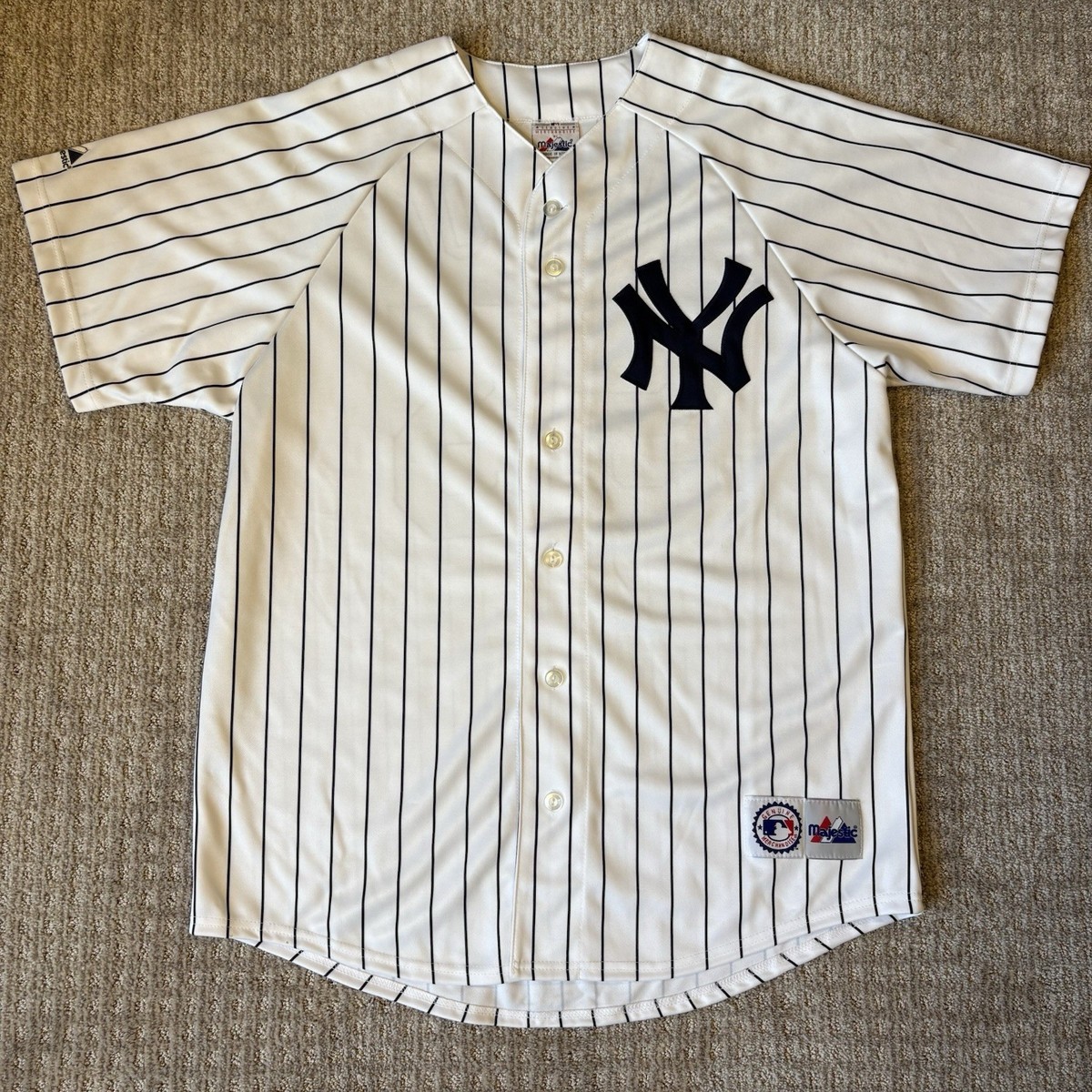 majestic Yankees MATSUI 55 　　 　　　USA製 XL New York Yankees Shirt Mens XL Blue MLB Baseball Matsui 55