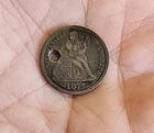 1875 Seated Liberty Dime Silver US Coin Circulated Ungraded Uncertified