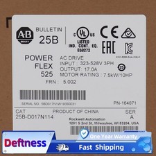Allen Bradley 25B-D017N114 AB PowerFlex525 7.5kW/10HP AC Drive  US Free Tax