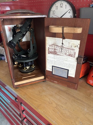 Buff & Buff Antique Engineer Surveyor Transit In Original Wooden Case