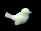 Fenton Custard Uranium UV Satin Glass Happiness Bird Figurine