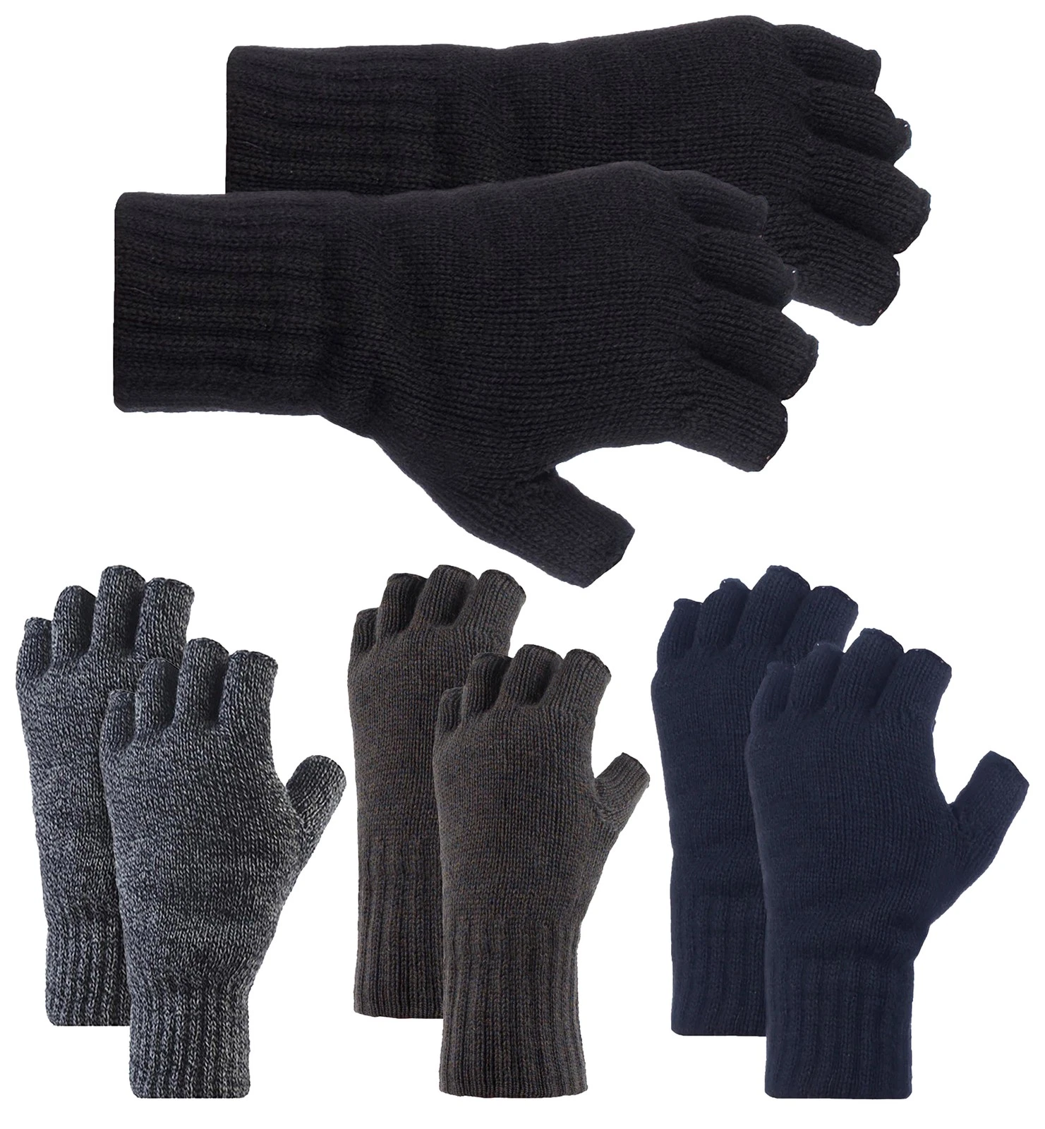Mens Thermal Fingerless Gloves by Heat Holders - 2 Multi Pack Insulated Gloves
Opens in a new window