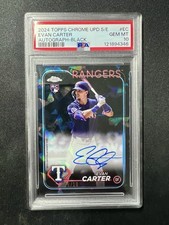 2024 Topps Chrome Sapphire EVAN CARTER Black Refractor Auto /10 - PSA 10 Gem