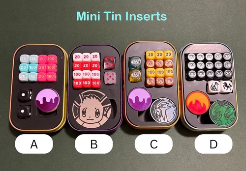 Pokemon Mini Tin Insert -Organize Your TCG Playspace, Great For Counters & Dice!