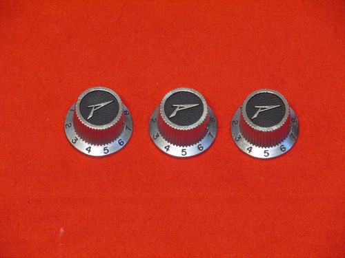 Set of 3 Vintage 1970s 80s Peavey USA Control Knobs - T-15 20 25 26 27 30 40 45