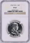1956 Franklin Half Type 1 NGC PF67 Briliant White PR67 Light Frost