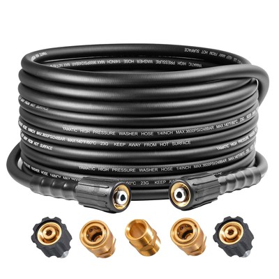 3600PSI Pressure Washer Hose For Power Washer 25FT X 1/4'', Kink Resistant Hea...