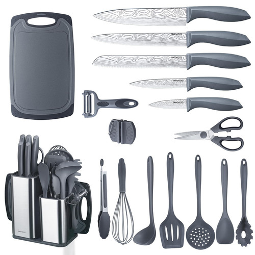 Kochutensilien Set - 7 Küchenutensilien, 5 Küchenhelfer und 6 Messer Set, Jueg... - Bild 1 von 8