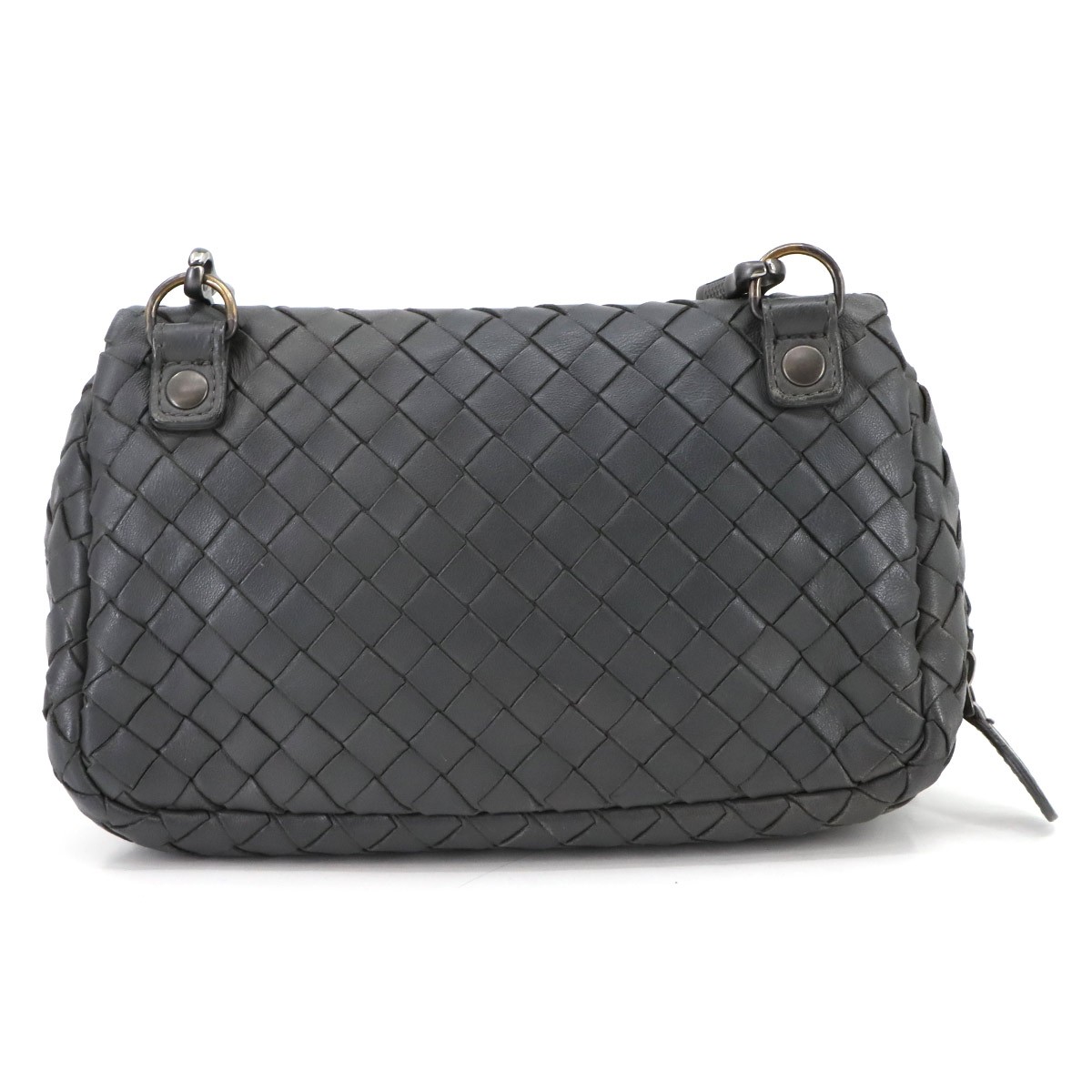 BOTTEGA VENETA Intrecciato Chain Shoulder Bag Leather Gray Purse 90300630 thumbnail 2