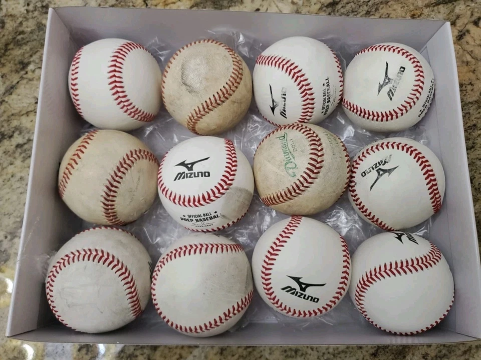 pelotas de béisbol de cuero para jugadores profesionales x 12 unidades Foto 3 de 3