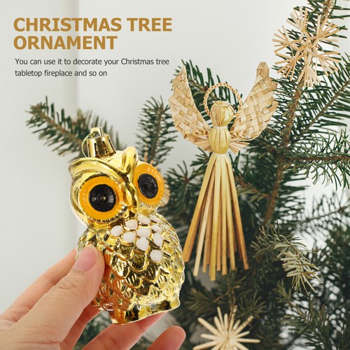 4pcs Christmas Tree Owl Decor Pendant Xmas Window Wall Creative Ornaments - Zdjęcie 8 z 12