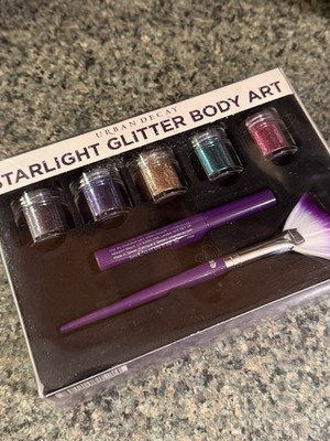 Urban Decay Starlight Glitter Body Art Kit~Loose Glitter Glue Brush Stencils~NIB