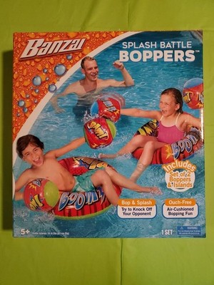 NEW BANZAI SPLASH BATTLE BOPPERS POOL PARTY 2 pairs Gloves + 2 Battle Float Tube