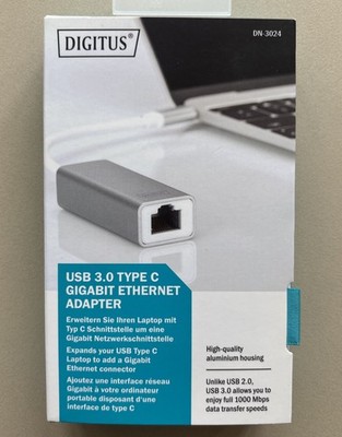 DIGITUS USB 3.0 Typ C Gigabit Ethernet Adapter RJ45 LAN Netzwerkkarte DN3024 OVP