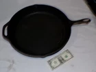 Lodge #14SK Skillet 15" Cast Iron Frying Pan USA Large Camp Fryer Vtg