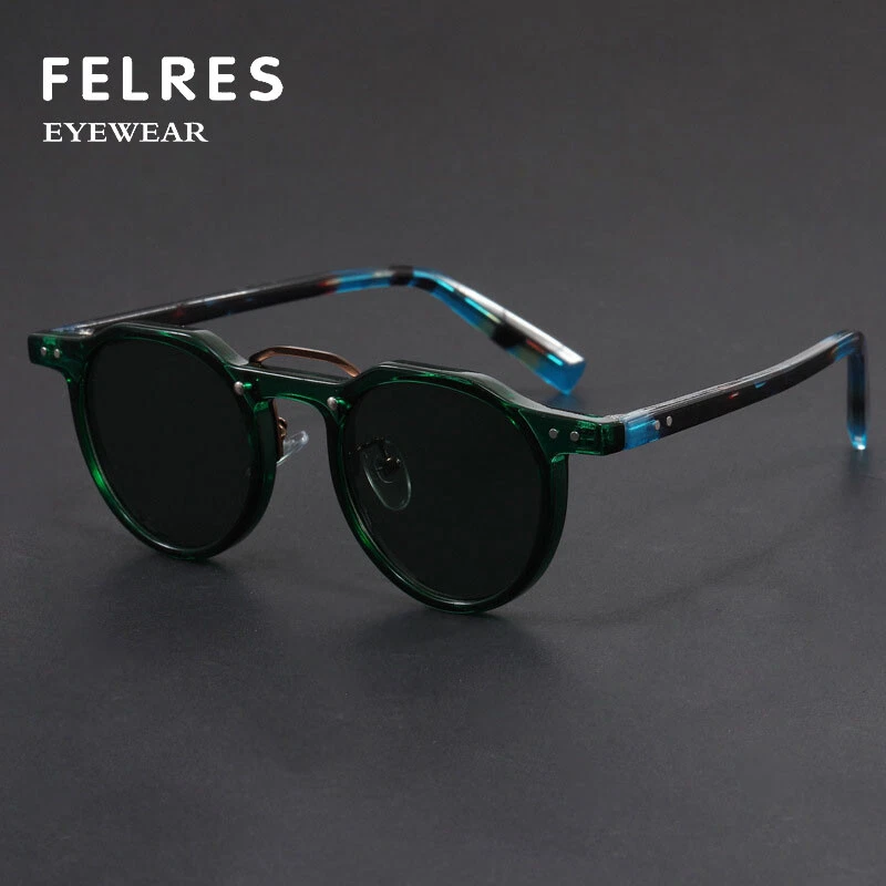 Gafas de sol con montura redonda para hombre punk moda retro conducción viaje gafas de sombra Foto 3 de 4