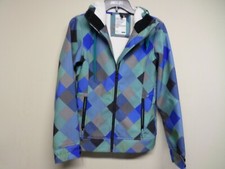 Empyre Technical Wear Jacket Multi Color Blues Diamond Pattern Womens Small EUC