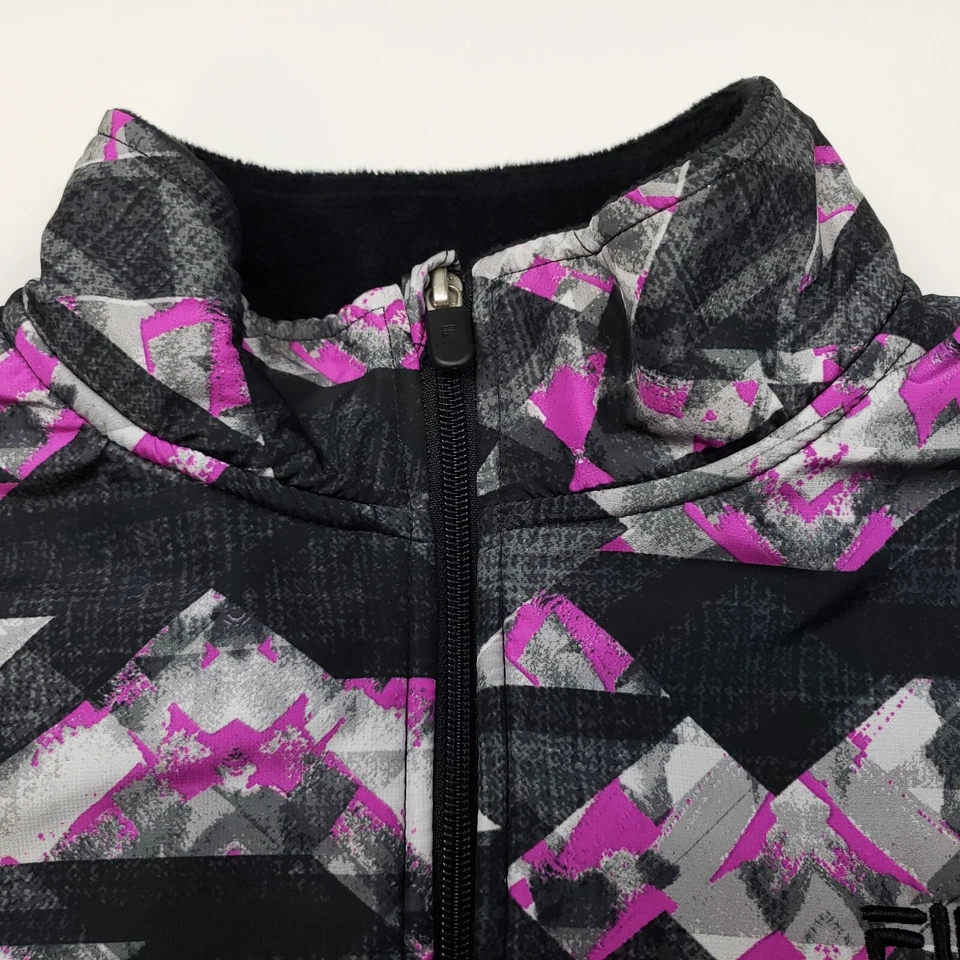 Vintage FILA Fleece Jacket LARGE 90s Y2k Retro Full Zip Black Womens Cozy Fluffy - Image 4 of 4