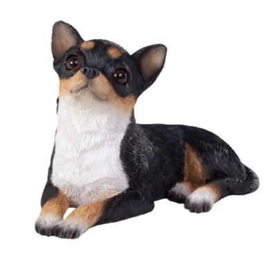 Chihuahua Figurine Hand Painted Tri Sandicast