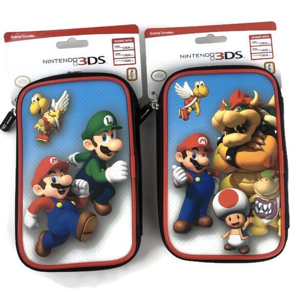 Lot 2 NINTENDO 3DS GAME TRAVELER CONSOLE CASE MODEL BOSWER SUPER MARIO