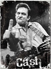K&uuml;hlschrankmagnet Johnny Cash F*** You 6x8cm Magnet Rockabilly San Quentin
