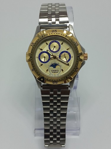 Casio MD-739 Diver 200m Moonphase Calender Mens Quartz Watch - 第 1/6 張圖片